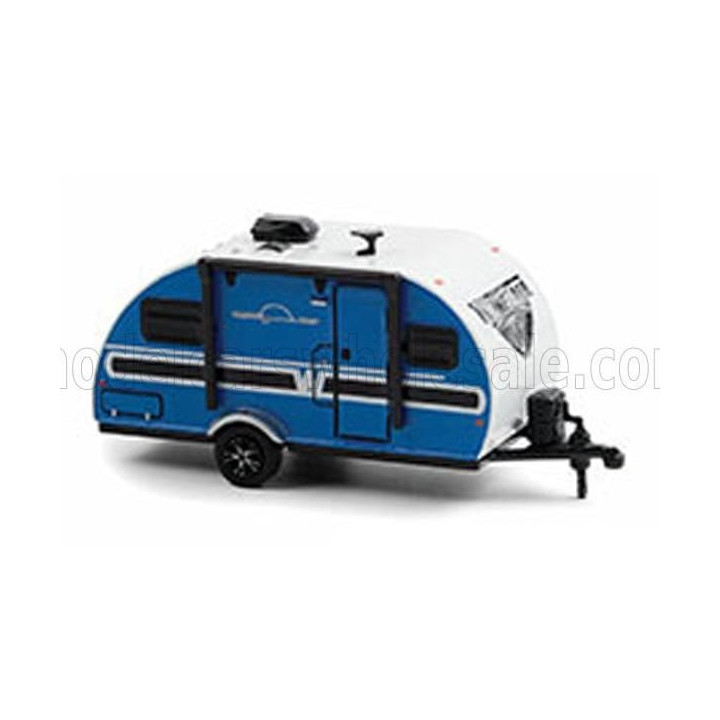 GREENLIGHT TRAILER WINNEBAGO WINNIE DROP ROULOTTE 2017 - BLUE WHITE 1/64