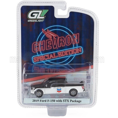 GREENLIGHT FORD USA F-150 XL PICK-UP CHEVRON 2019 - WHITE BLACK 1/64