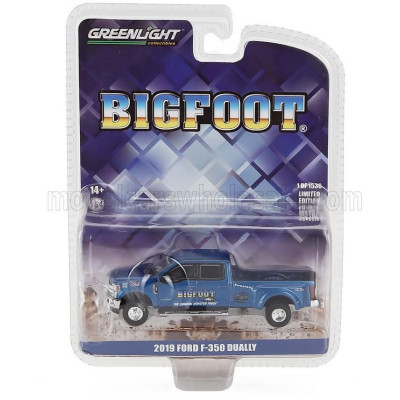 GREENLIGHT FORD USA F-350 DOUBLE CABINE PICK-UP BIGFOOT 2019 - BLUE 1/64
