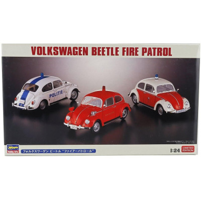 HASEGAWA VOLKSWAGEN BEETLE MAGGIOLINO FIRE PATROL - POLITIE 1962 1/24