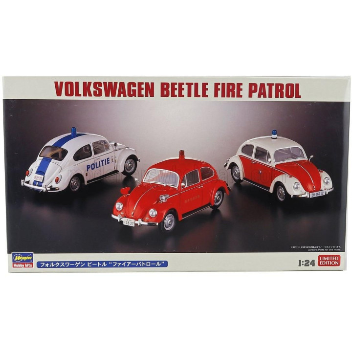 HASEGAWA VOLKSWAGEN BEETLE MAGGIOLINO FIRE PATROL - POLITIE 1962 1/24
