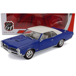 HIGHWAY61 PONTIAC GTO COUPE 1966 - BLUE WHITE 1/18