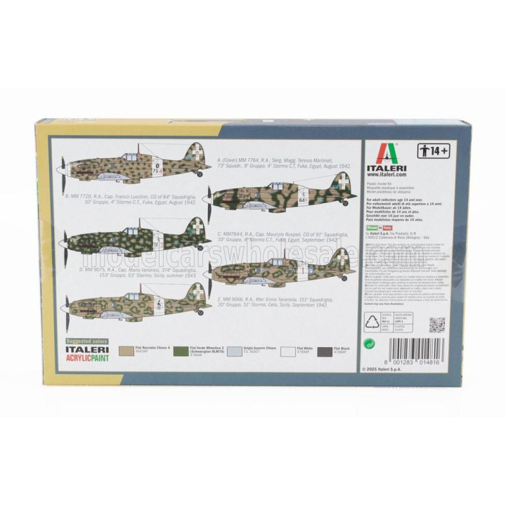 ITALERI MACCHI MC.202 FOLGORE WWII - ITALIAN ARMY 1940 - MILITARY AIRPLANE 1/72