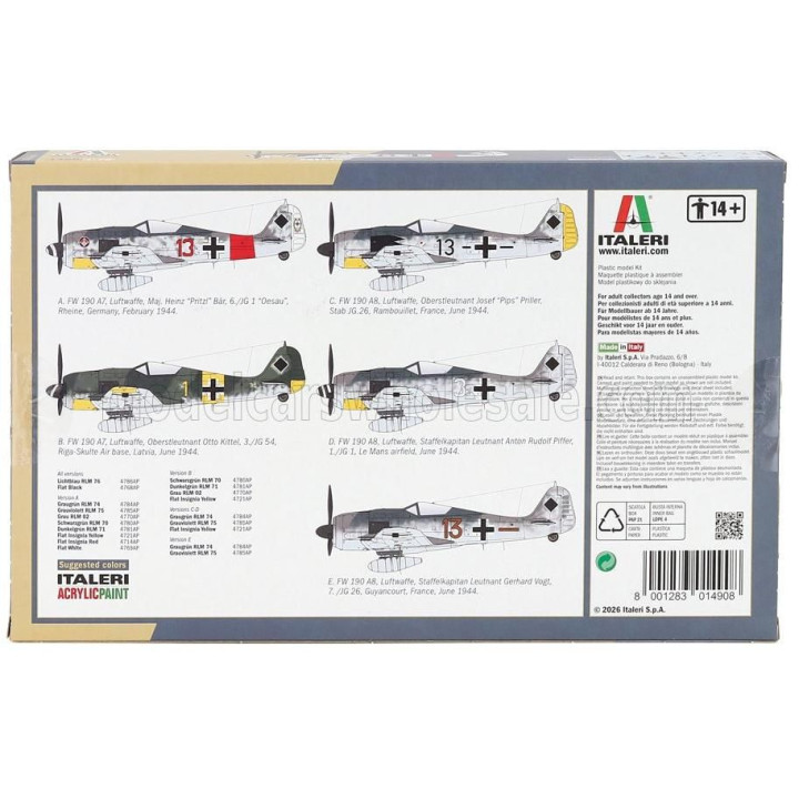 ITALERI FOCKE WULF FW 190 A-7/A8 MILITARY AIRPLANE 1944 1/72