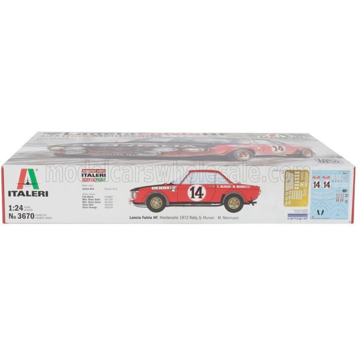 ITALERI LANCIA FULVIA HF 1600 COUPE N 14 WINNER RALLY MONTECARLO 1972 SANDRO MUNARI - MARIO MANNUCCI 1/24