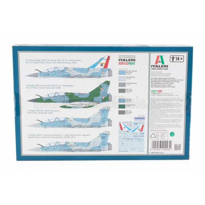 ITALERI DASSAULT AVIATION MIRAGE 2000 B/D - FRENCH ARMEE DE L'AIR - WAR AIRCRAFT 1985 - MILITARY AIRPLANE 1/72
