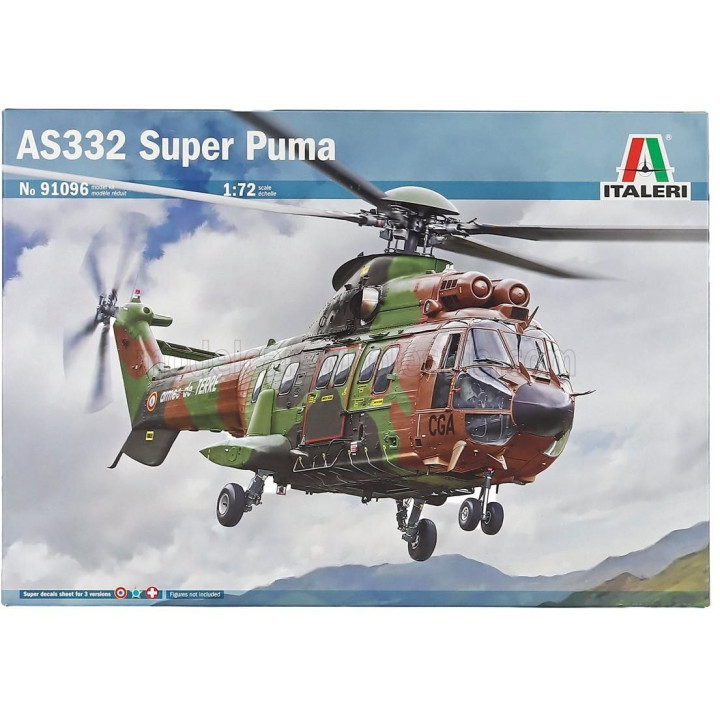 ITALERI EUROCOPTER AS332 SUPER PUMA MILITARY HELICOPTER 1978 1/72