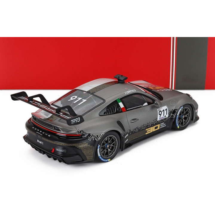 IXO MODELS PORSCHE 911 992 GT3 CUP 4.2L TEAM PORSCHE MOTORSPORT N 911 PORSCHE SUPERCUP IMOLA 2022 JORGE LORENZO - WHITE GREY 1/1