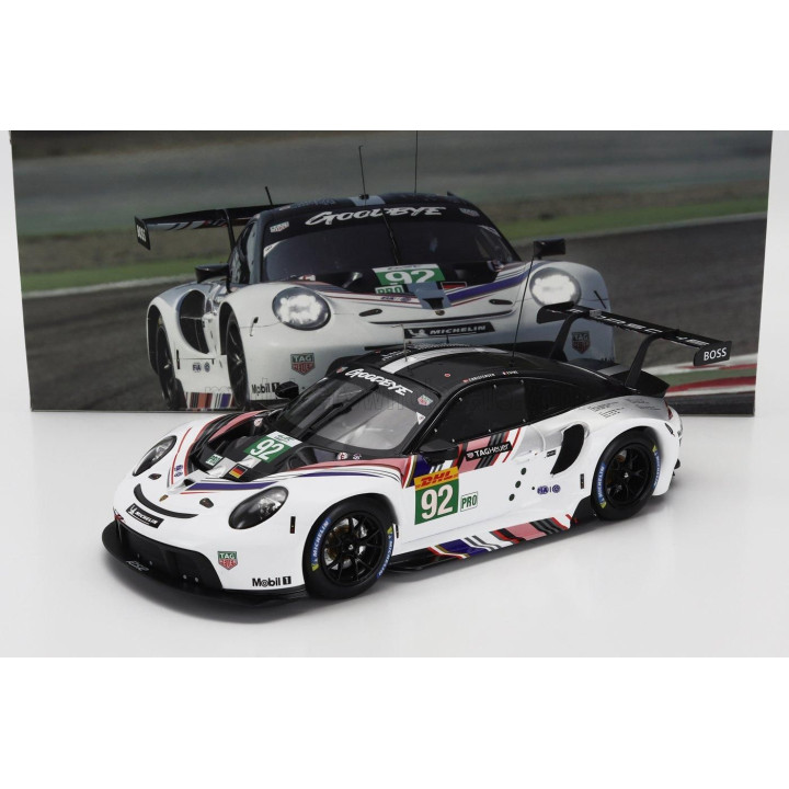 IXO MODELS PORSCHE 911 RSR-19 GOODBYE TEAM PORSCHE GT N 92 LAST RACE WEC 8h BAHRAIN 2022 KEVIN ESTRE - MICHAEL CHRISTENSEN - WHI