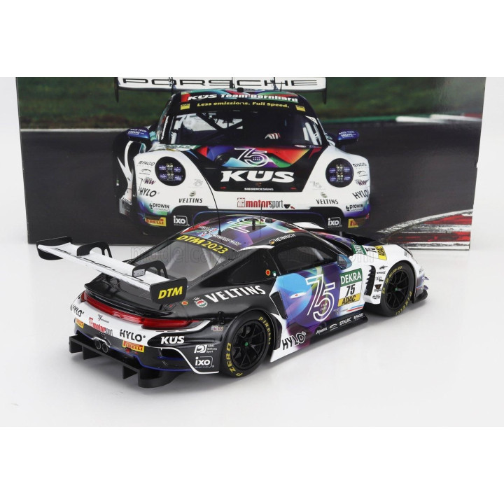 IXO MODELS PORSCHE 911 992 GT3 R TEAM KUS BERNHARD N 75 DTM SEASON 2023 LAURIN HEINRICH - WHITE BLACK 1/18