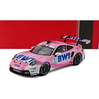 IXO MODELS PORSCHE 911 992 GT3 CUP 4.2L TEAM BMW LECHNER RACING N 1 CHAMPION PORSCHE SUPERCUP 2023 BASTIAN BUUS - PINK 1/18
