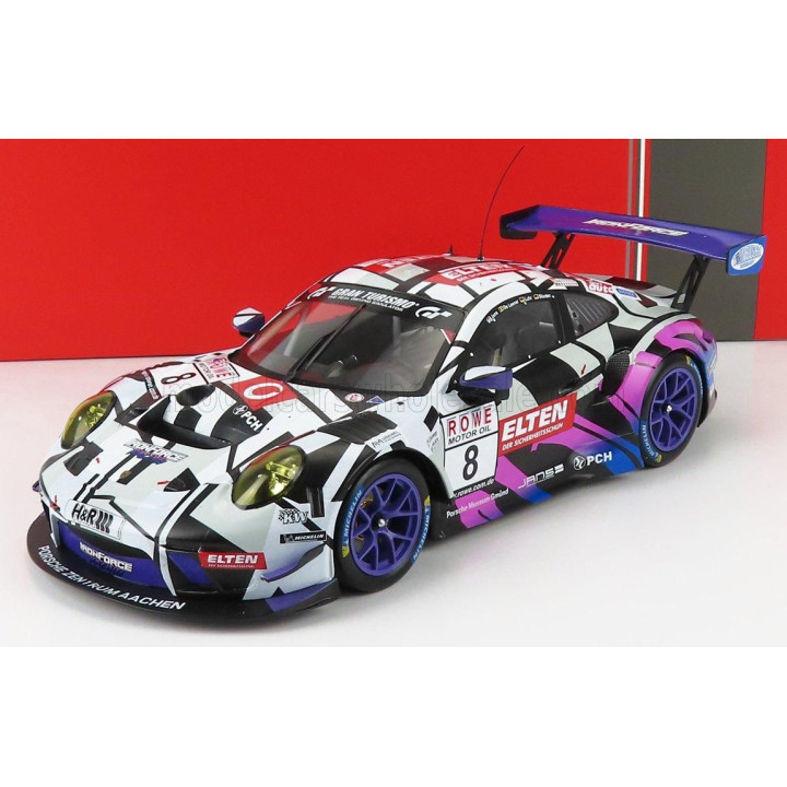 IXO MODELS PORSCHE 911 991 GT3 R TEAM RING POLICE N 8 VLN NURBURGRING 2019 J.E.SLOOTEN - L.LUHR - A.DE LEENER - S.JANS - WHITE B