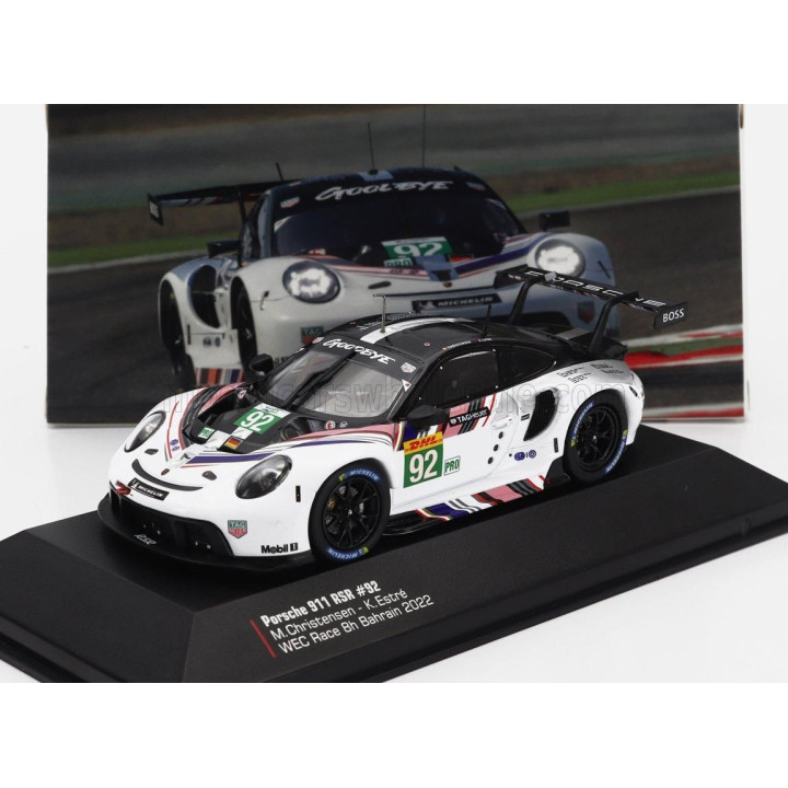 IXO MODELS PORSCHE 911 RSR-19 GOODBYE TEAM PORSCHE GT N 92 LAST RACE WEC 8h BAHRAIN 2022 KEVIN ESTRE - MICHAEL CHRISTENSEN - WHI
