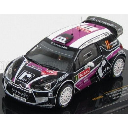 IXO MODELS CITROEN DS3 WRC N 11 RETIRED RALLY MONTECARLO 2012 P.V.MERKSTEIJN - E.CHEVAILLIER - BLACK PINK 1/43