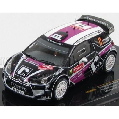 IXO MODELS CITROEN DS3 WRC N 11 RETIRED RALLY MONTECARLO 2012 P.V.MERKSTEIJN - E.CHEVAILLIER - BLACK PINK 1/43