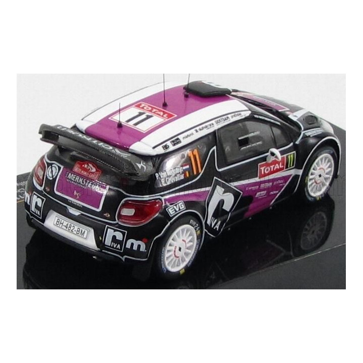 IXO MODELS CITROEN DS3 WRC N 11 RETIRED RALLY MONTECARLO 2012 P.V.MERKSTEIJN - E.CHEVAILLIER - BLACK PINK 1/43