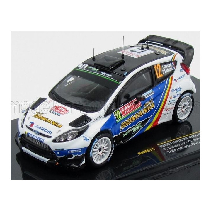 IXO MODELS FORD ENGLAND FIESTA RS WRC N 12 RALLY MONTECARLO 2014 F.DELECOUR - D.SAVIGNONI - BLUE WHITE BLACK 1/43