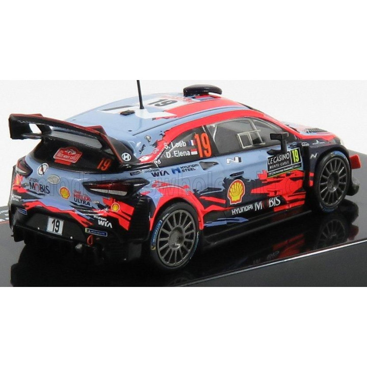 IXO MODELS HYUNDAI i20 WRC COUPE N 19 RALLY MONTECARLO 2019 S.LOEB - D.ELENA - 2 TONE BLUE RED 1/43