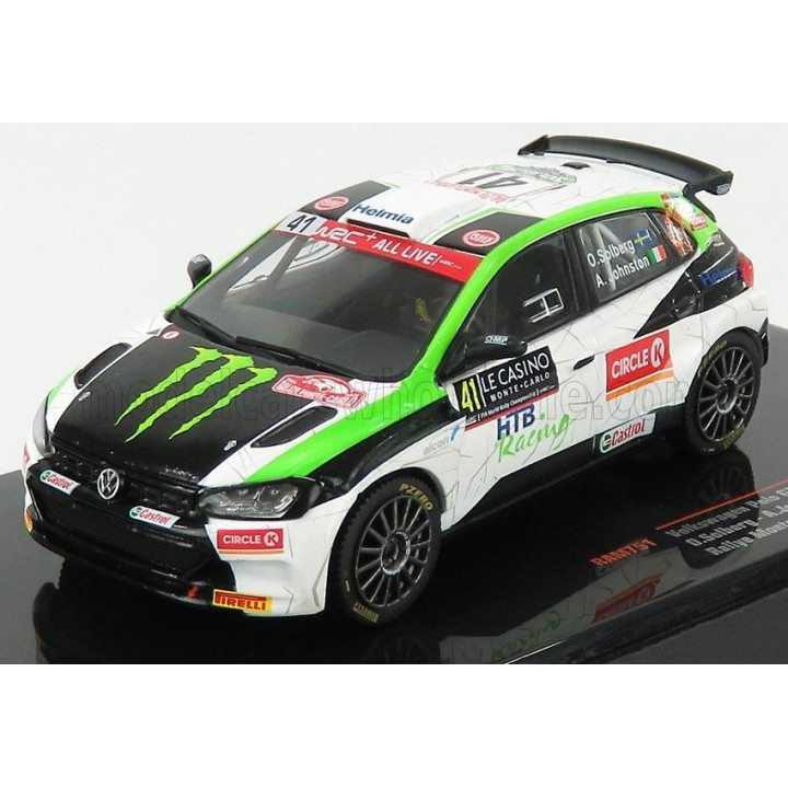 IXO MODELS VOLKSWAGEN POLO GTi R5 N 41 RALLY MONTECARLO 2020 O.SOLBERG - A.JOHNSTON - WHITE BLACK GREEN 1/43