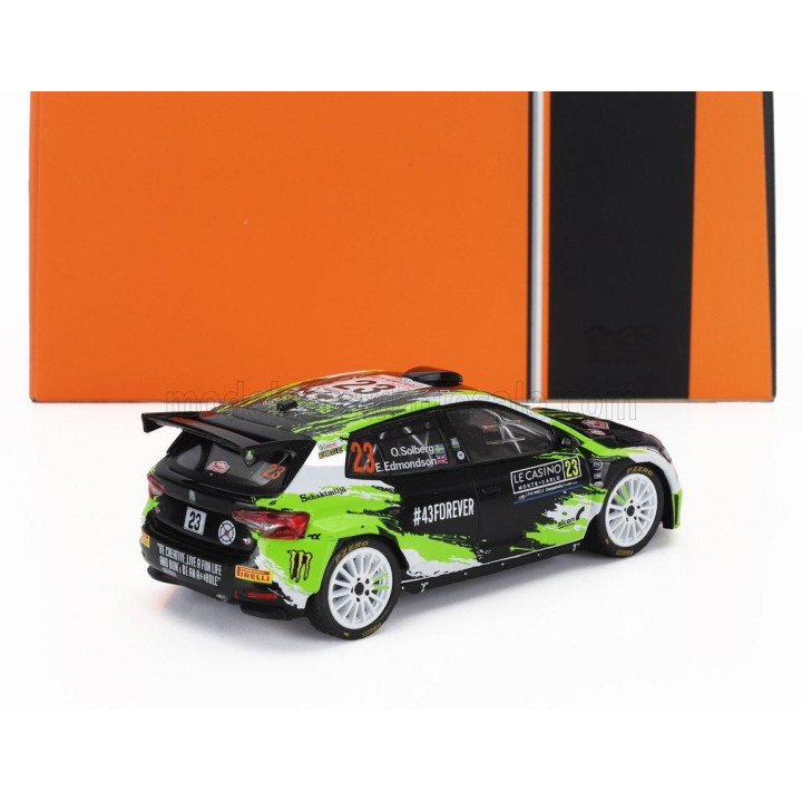 IXO MODELS ŠKODA FABIA RS RALLY2 TEAM TOKSPORT WRT2 N 23 RALLY MONTECARLO 2023 OLIVER SOLBERG - ELLIOT EDMONDSON - BLACK GREEN 1