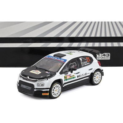 IXO MODELS CITROEN C3 RALLY2 TEAM AEC DG SPORT N 21 RALLY JAPAN 2024 NIKOLAY GRYAZIN - KONSTANTIN ALEKSANDROV - WHITE BLACK 1/43