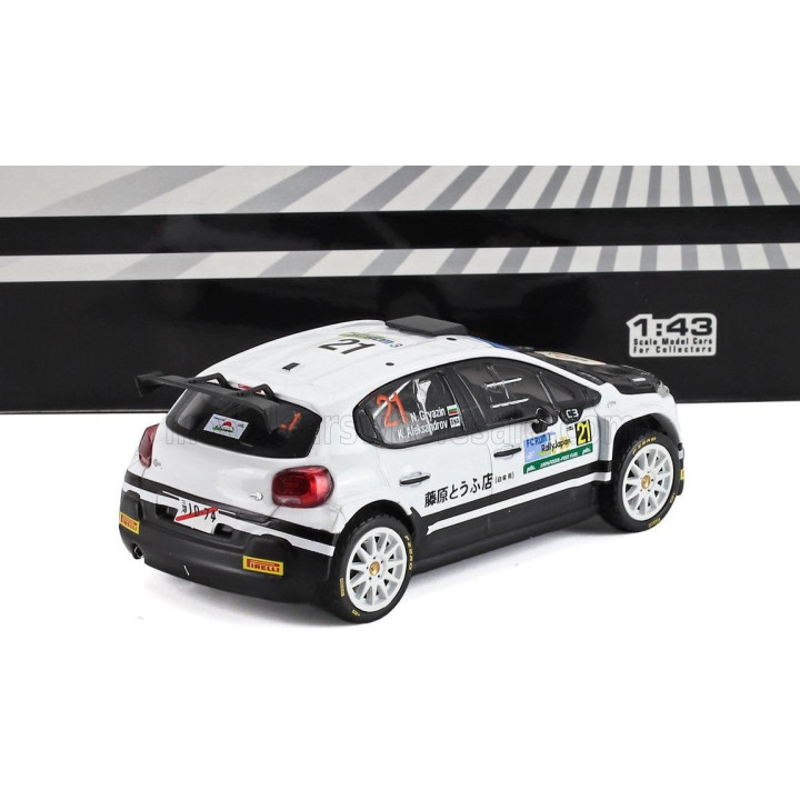 IXO MODELS CITROEN C3 RALLY2 TEAM AEC DG SPORT N 21 RALLY JAPAN 2024 NIKOLAY GRYAZIN - KONSTANTIN ALEKSANDROV - WHITE BLACK 1/43