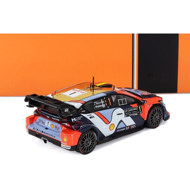 IXO MODELS HYUNDAI i20 N RALLY1 TEAM SHELL MOBIS WRT N 1 6th RALLY MONTECARLO 2025 THIERRY NEUVILLE - MARTIJN WYDAEGHE - 2 TONE 