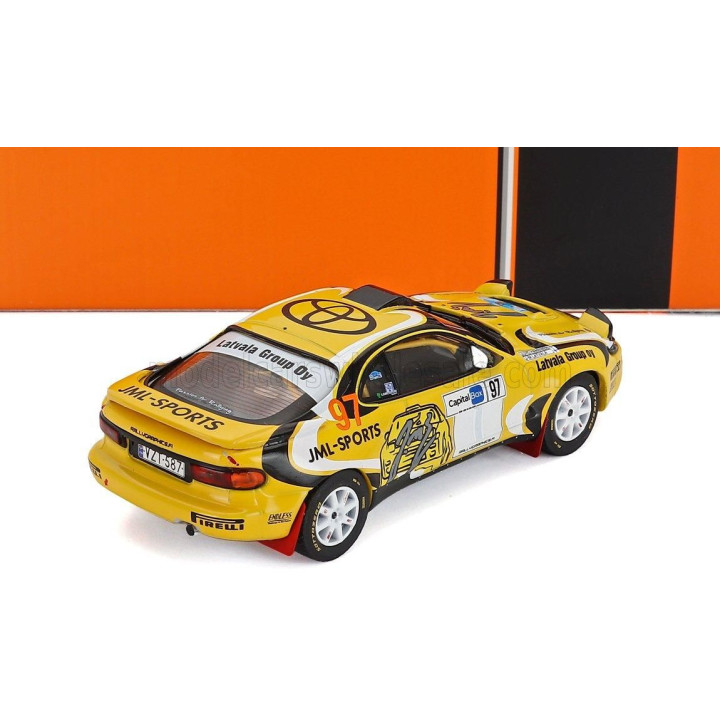 IXO MODELS TOYOTA CELICA GT4 TURBO (ST185) N 97 RALLY ARTIC LAPLAND 2024 JARI MATTI LATVALA - JUHO HANNINEN - YELLOW 1/43