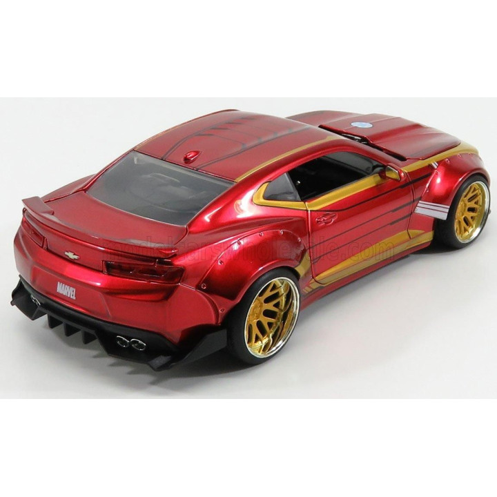 JADA CHEVROLET CAMARO COUPE WITH IRON MAN FIGURE 2016 - RED GOLD 1/24