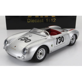 KK SCALE PORSCHE 550A SPIDER N 130 1956 JAMES DEAN - LITTLE BASTARD - SILVER 1/12