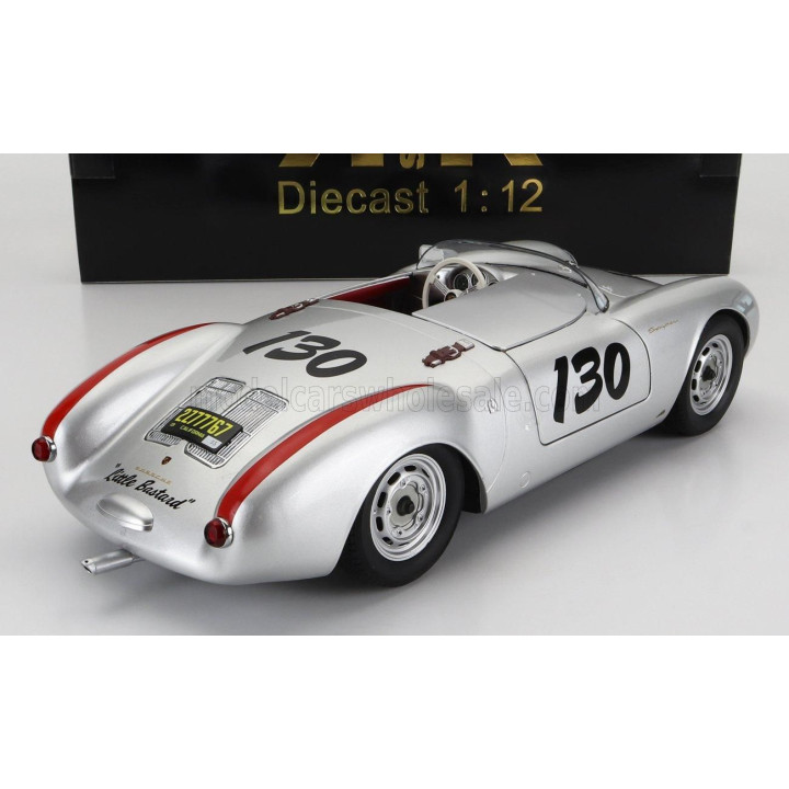 KK SCALE PORSCHE 550A SPIDER N 130 1956 JAMES DEAN - LITTLE BASTARD - SILVER 1/12