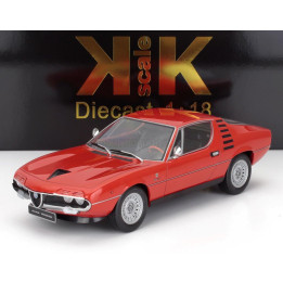 KK SCALE ALFA ROMEO MONTREAL 1970 - BLACK INTERIOR - ALFA RED 1/18