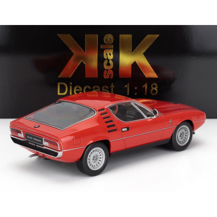 KK SCALE ALFA ROMEO MONTREAL 1970 - BLACK INTERIOR - ALFA RED 1/18