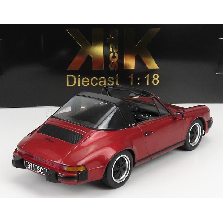 KK SCALE PORSCHE 911 SC TARGA 1983 - WITH EXTRA HARD-TOP - RED MET 1/18