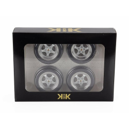 KK SCALE ACCESSORIES SET 4X WHEELS AND SPEEDLINE RIMS FOR PORSCHE 911 964 RS COUPE 1992 - BLACK CHROME 1/12