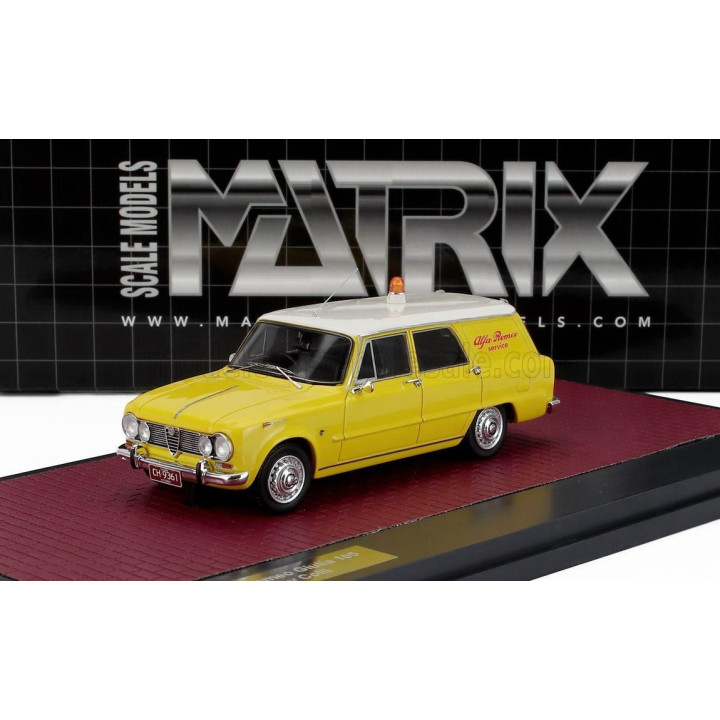 MATRIX SCALE MODELS ALFA ROMEO GIULIA SW STATION WAGON ALFA ROMEO SERVICE 1967 - YELLOW WHITE 1/43