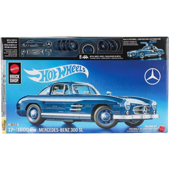 MATTEL HOT WHEELS MERCEDES BENZ 300SL COUPE (W198) 1955 - 1600 PEZZI - 1600 PCS - BLUE 1/12