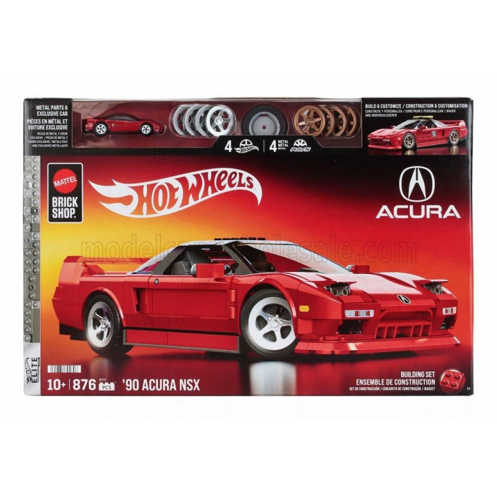 MATTEL HOT WHEELS ACURA NSX COUPE 1990 - 876 PEZZI - 876 PCS + V-SERIES 1/64 SCALE - RED 1/16