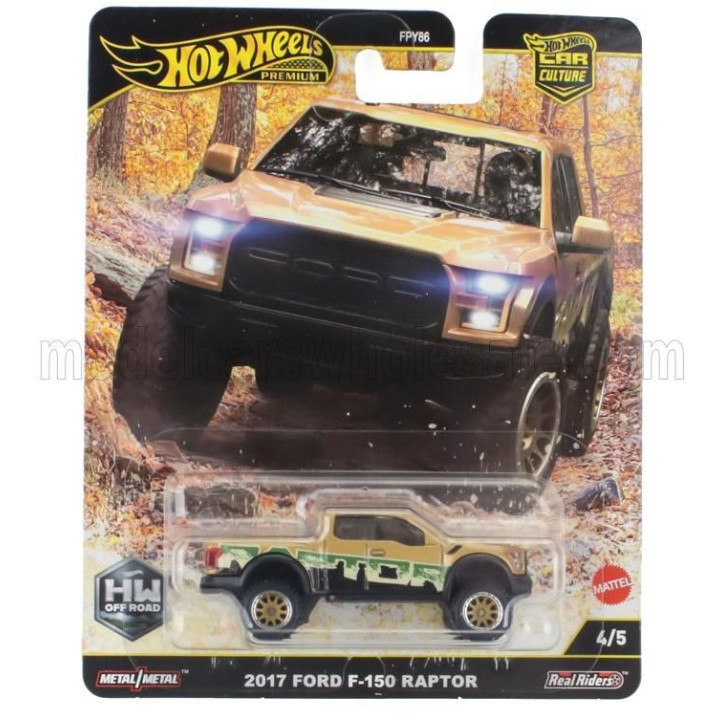 MATTEL HOT WHEELS FORD USA F-150 RAPTOR PICK-UP 2017 - BROWN MET 1/64