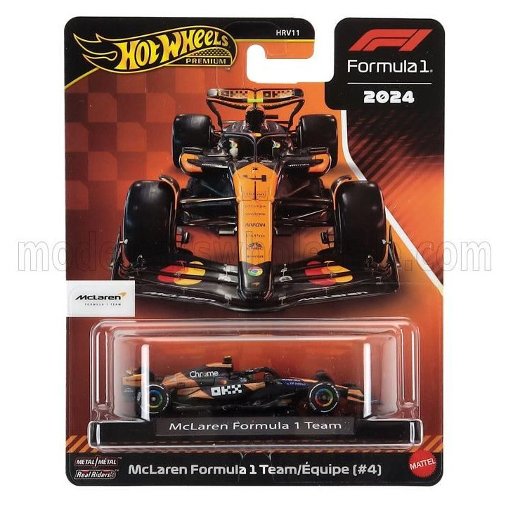 MATTEL HOT WHEELS McLAREN F1  MCL38 TEAM MCLAREN N 4 SEASON GP 2024 LANDO NORRIS - ORANGE BLACK 1/64
