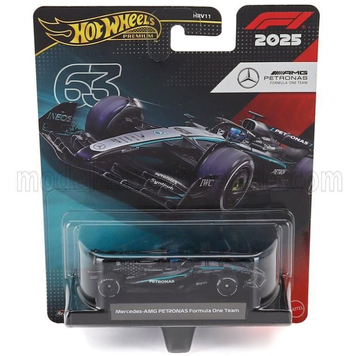 MATTEL HOT WHEELS MERCEDES GP F1  W16 TEAM AMG PETRONAS MOTORSPORT N 63 SEASON 2025 GEORGE RUSSELL - BLACK SILVER GREEN 1/64