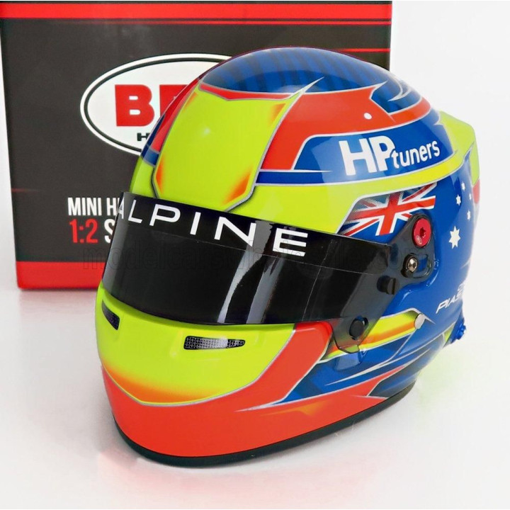 MINI HELMET BELL HELMET F2  CASCO HELMET DALLARA TEAM PRAMA RACING FORMULA 2 WORLD CHAMPION SEASON 2021 OSCAR PIASTRI - BLUE YEL