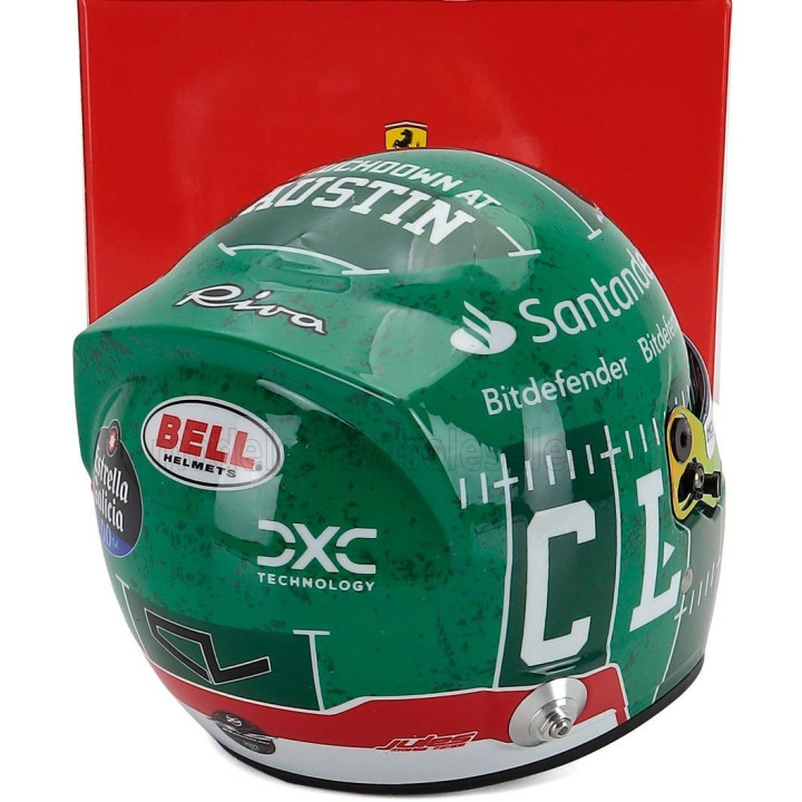 MINI HELMET BELL HELMET F1  CASCO HELMET CHARLES LECLERC TEAM SCUDERIA FERRARI SF-23 AUSTIN USA GP 2023 - GREEN 1/2