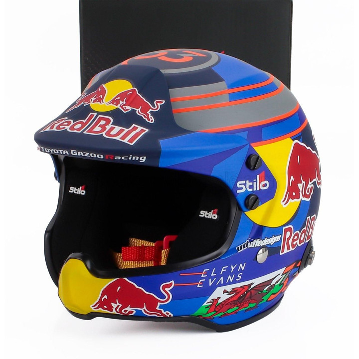 MINI HELMET STILO HELMET CASCO HELMET ELFYN EVANS TEAM TOYOTA YARIS GR RALLY1 HYBRID GAZOO RACING WRT RALLY SEASON 2024 - BLUE R