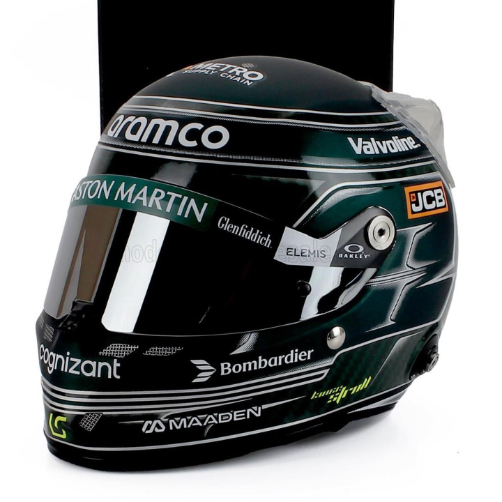 MINI HELMET STILO HELMET CASCO HELMET F1 LANCE STROLL TEAM ASTON MARTIN ARAMCO COGNIZANT N 18 SEASON 2025 - GREEN 1/2