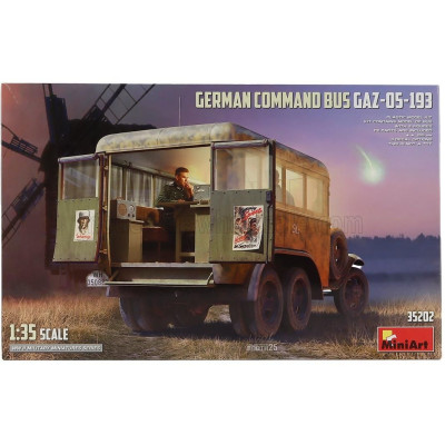 MINIART GAZ 05-193 BUS TRUCK GERMAN COMMAND MILITARY 3-ASSI 1946 1/35