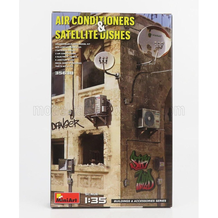 MINIART ACCESSORIES CONDIZIONATORI E PARABOLA ANTENNA A MURO - AIR CONDITIONERS & SATELLITE DISHES 1/35