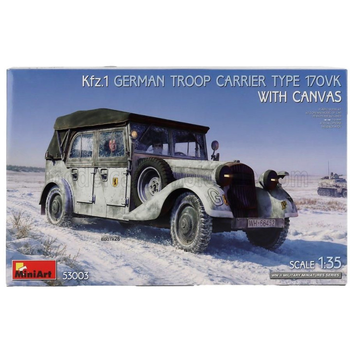 MINIART MERCEDES BENZ 170VK TYPE GERMAN TROOP CARRIER WITH CANVAS MILITARY 1936 1/35