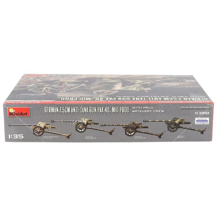 MINIART TANK GERMAN 7.5CM ANTI-TANK GUN PAK 40. MILITARY 1945 1/35