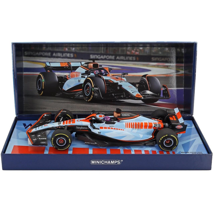MINICHAMPS WILLIAMS F1  FW45 TEAM WILLIAMS RACING GULF N 23 SINGAPORE GP 2023 ALEXANDER ALBON - LIGHT BLUE 1/18